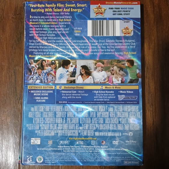 Walt Disney's HIGH SCHOOL MUSICAL 2 Extended Edition on DVD - Picture 2 of 2